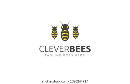 Bee logo design template vector sign symbol graphics white background