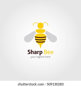 Bee Logo design template. vector illustration