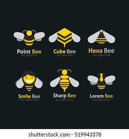 Bee Logo design template. vector illustration