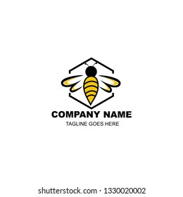 bee logo design vector