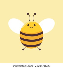 Bee logo design. Bee vector. bee cartoon character design. free space for text.