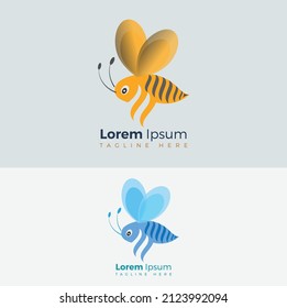 Bee logo design vector eps