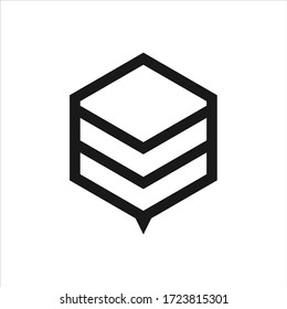 Vector de diseño del logo de abeja. Símbolo abstracto de abeja de miel. Icono de vector de insecto volante de contorno