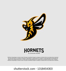 Bee logo design vector. Hornets logo template. Icon symbol