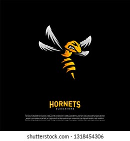 Bee logo design vector. Hornets logo template. Icon symbol