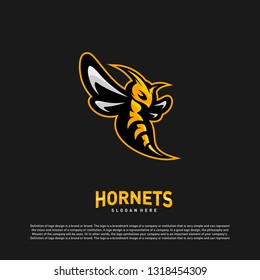 Bee logo design vector. Hornets logo template. Icon symbol