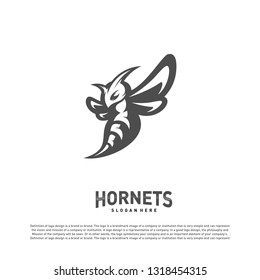 Bee logo design vector. Hornets logo template. Icon symbol