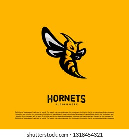 Bee logo design vector. Hornets logo template. Icon symbol