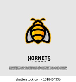 Bee logo design vector. Hornets logo template. Icon symbol