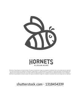 Bee logo design vector. Hornets logo template. Icon symbol