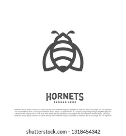 Bee logo design vector. Hornets logo template. Icon symbol