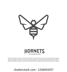 Bee logo design vector. Hornets logo template. Icon symbol