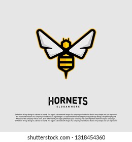 Bee logo design vector. Hornets logo template. Icon symbol