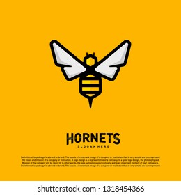 Bee logo design vector. Hornets logo template. Icon symbol