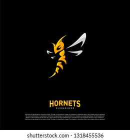 Bee logo design vector. Hornets logo template. Icon symbol