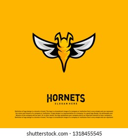 Bee logo design vector. Hornets logo template. Icon symbol