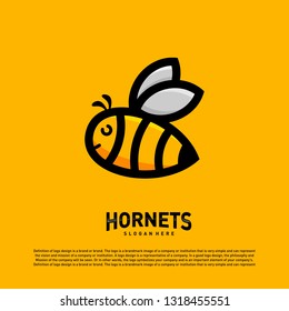 Bee logo design vector. Hornets logo template. Icon symbol