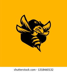 Bee logo design vector. Hornets logo template. Icon symbol