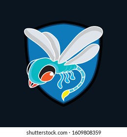 Bee logo design vector. Hornets logo template. Icon symbol