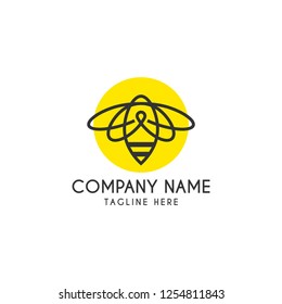 Bee logo design. Vector illustration