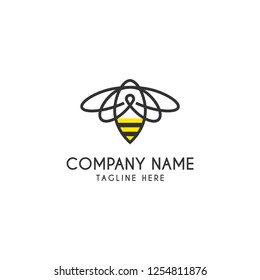 Bee logo design. Vector illustration