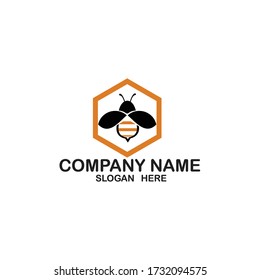 bee logo design vector illustration