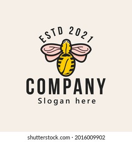 Bee Logo Design Vector illustration