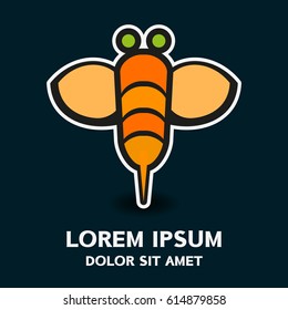 bee logo design. vector illustration . Vector illustration isolated on background.