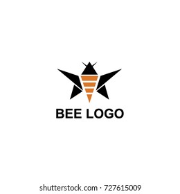 Bee Logo Design Vector Illustration