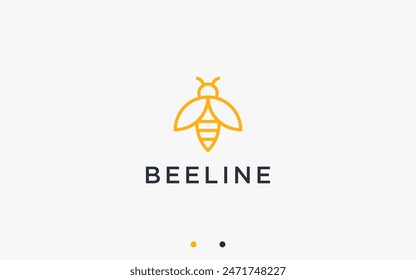 bee logo design vector silhouette illustration