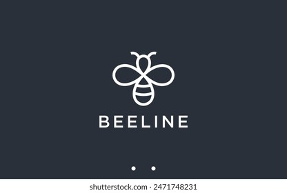 bee logo design vector silhouette illustration