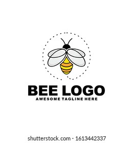 Bee Logo Design Vector Template