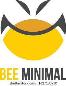 Bee Logo design vector template linear style. Outline icon. Creative Hard work Hive Logotype concept