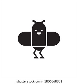 Bee Logo design vector template linear geometric style. Bug Logotype concept creative funny icon.