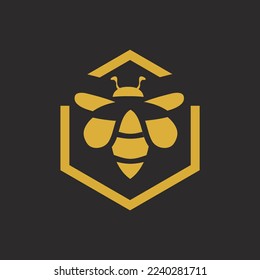 bee logo design vector template 