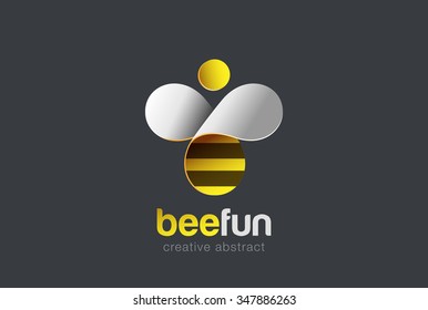 Bee Logo design vector template. Hive icon.
Creative character Logotype concept