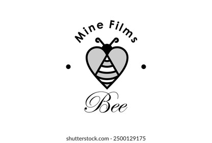 Bee logo and film cinema concept