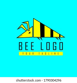 bee logo flat design vector