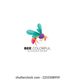 Farbverlauf-Design-Symbol für Bienenlogo