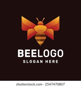 Bee Logo Gradient Colorful Vector Icon Illustration