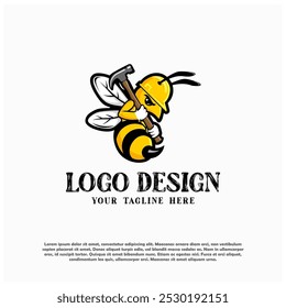 BEE LOGO WITH HAMMER MODERN LUXURY STRONG