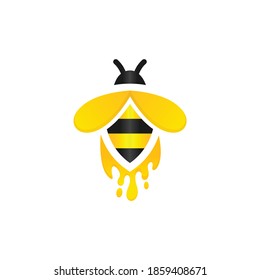 bee logo with honey splash