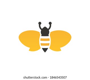 Bee logo honey vector icon 