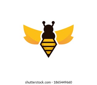 Icono del vector de miel del logo de la abeja 