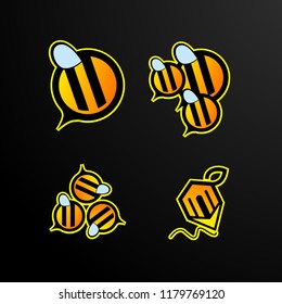 bee logo icon concept.