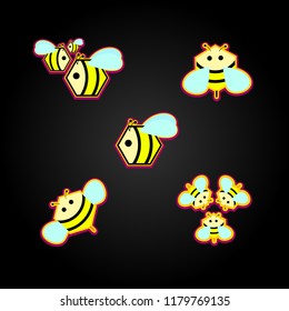 bee logo icon concept.