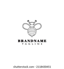 bee logo icon design black modern isolated vector illustration