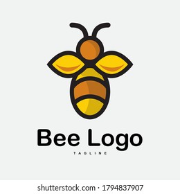 Bee logo icon design. illustration ve