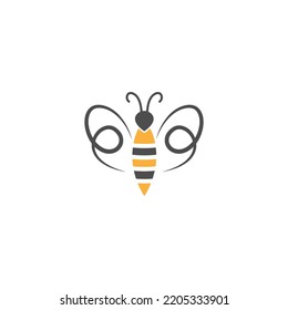 Bee logo icon design illustration