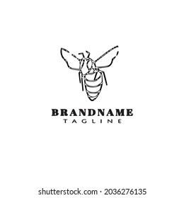 bee logo icon design template black modern isolated vector cartoon